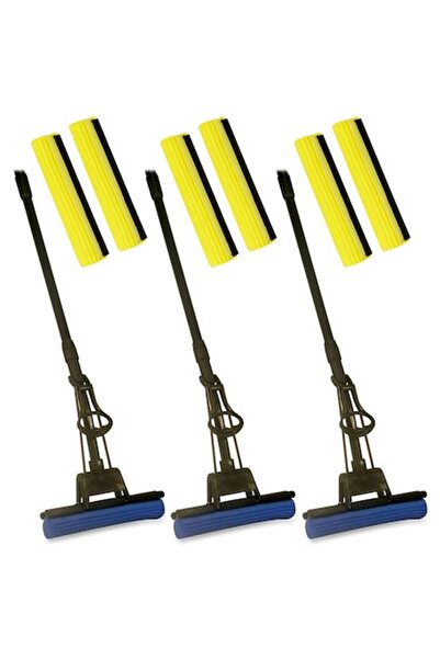 MetaloChimice Pachet - 3 x Mop PVA cu coada telescopica si storcator + 6 x Re...