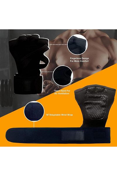 Al Rayyan Sports Fitness Gloves with Wrist Support for Gym Exercises