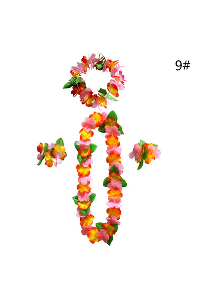 Choice I 4pcs/Set Artificial Hawaiian Flower leis Garland Necklace DIY Party Decor Decoration Fancy Dress .