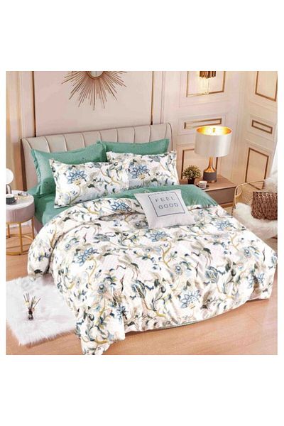 OEM Elegant Double Bed Linen Set - 6 Pieces, Cotton Finet