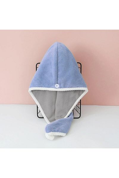 choice2 Blue Double Thickened 100% Microfiber Hair Towel,Hair Towel Wrap for Women