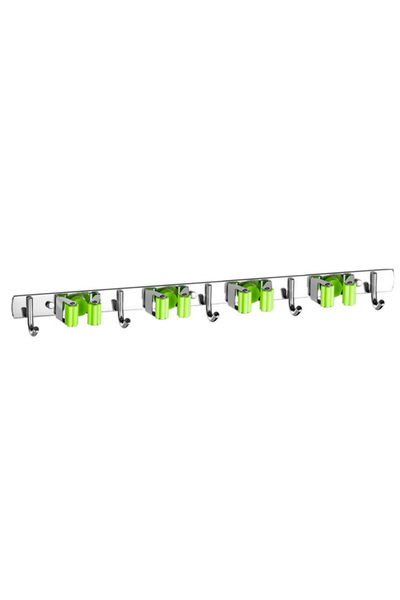 Choice3 Green 4 Wall Mount Mop Organizer Holder Broom Hook Stainless Steel St...