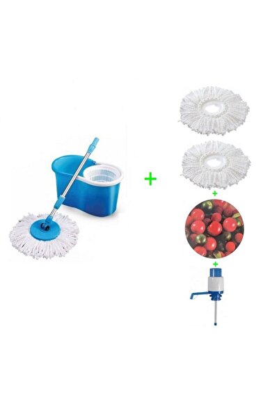 ertone Magic Mop Bucket Set with Rotating Mop, 360° Rotation, 2 Mop Refills, Glass Chopping Board, and Mic