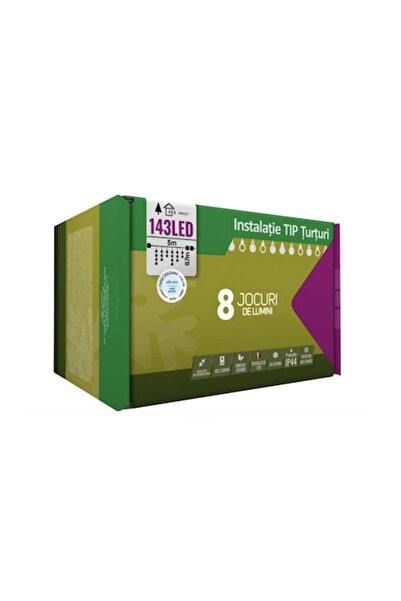 Casa Grande Lumini de Crăciun, 5m, 143 LED-uri, Țurțurț, Alb Rece, 8 Moduri d...