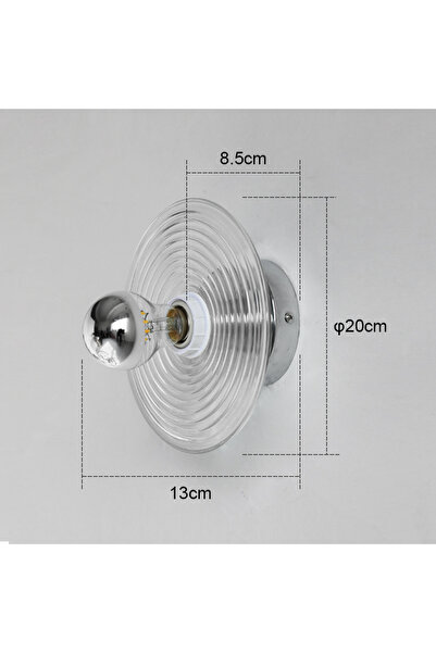 Choice أسلاك حائطية، شمعدان حائطي شفاف من العصور الوسطى، مموج، من الزجاج المل...