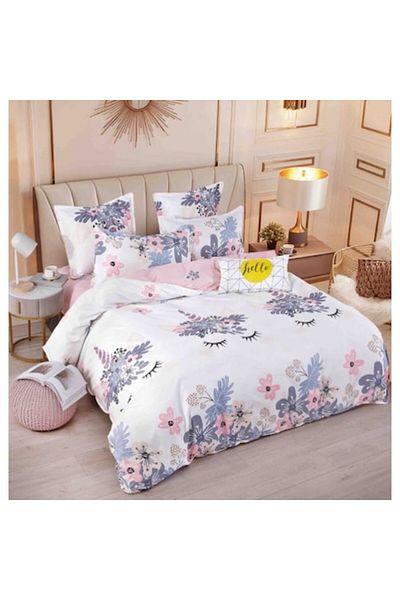 OEM Elegant Double Bed Linen Set, 6 Pieces, Fine Cotton