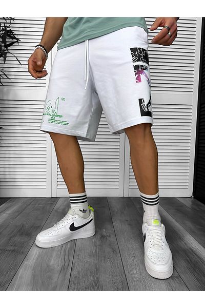 dehaine Premium shorts, for men, White with print, Y243