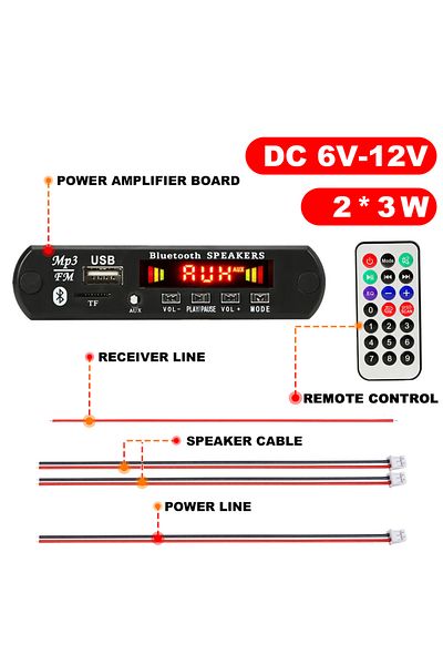 Choice 6W 12V 120W Amplifier Bluetooth 5.0 MP3 WMA APE Decoder Board DC 12V Handsfree Car Audio USB TF FM R