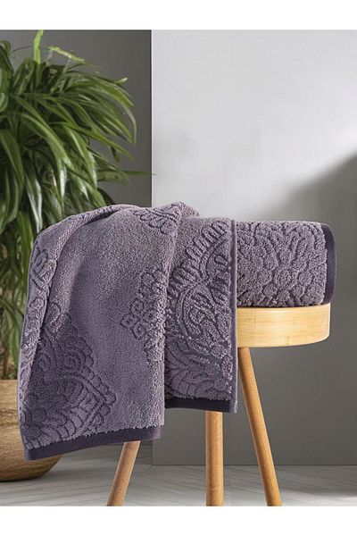 Karna Home Prosop unic din bumbac Jacquard Karnaval Premium Vance 50x90 cm - Liliac