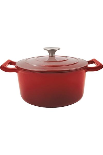 OEM Cratita cu capac, din fonta emailata, 4.80 l, 26 cm, Grunberg GR8626
