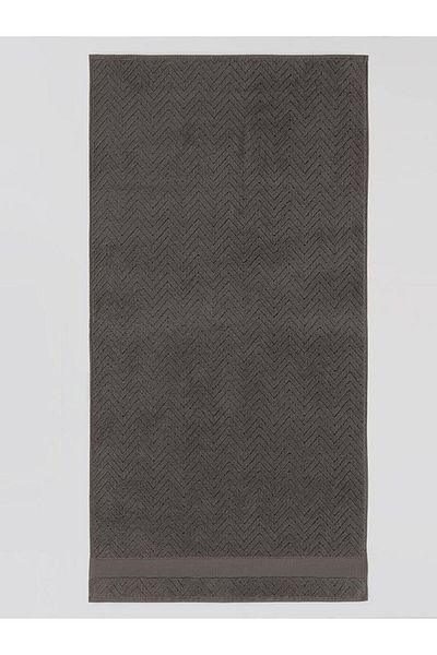 Karna Home Cotton Single Towel Jacquard Carnation Premium Zander 70X140 cm - Gray