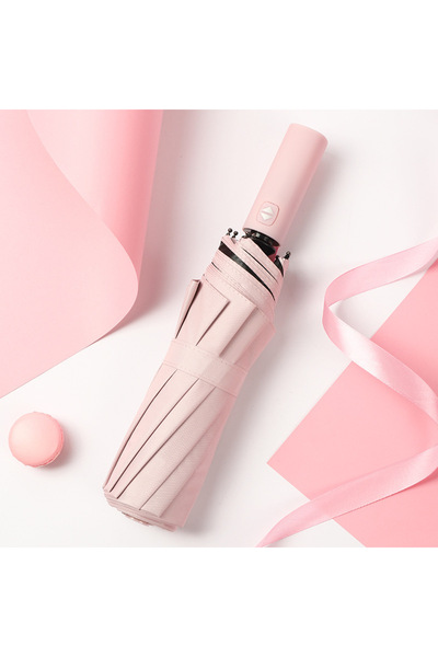 Choice مظلة وردية اللون مقاومة للرياح بطبقتين، 12 عظمة، أوتوماتيكية بالكامل، ...