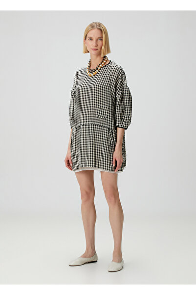 Nackiye Baby Love Siyah Pötikareli Mini Elbise