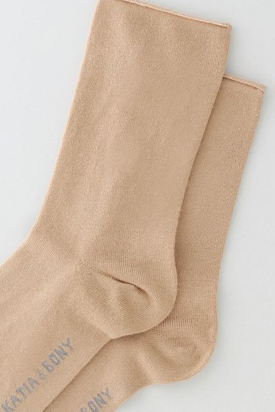 Katia&Bony Γυναικείες κάλτσες Latte Color Elastic Modal Fabric Thin Socket