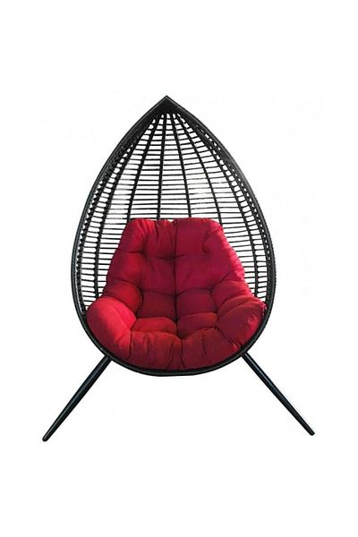 Mercaton Scaun de grădină/balansoar de terasă, poliratan, negru, 83x68x119 cm, Canoona