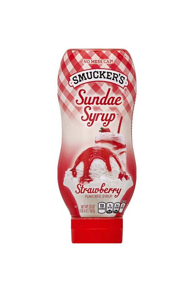smuckers Pack of 12 Sundae Syrup Strawberry (567g)