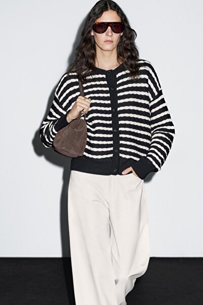 Massimo Dutti %100 pamuklu denizci triko hırka