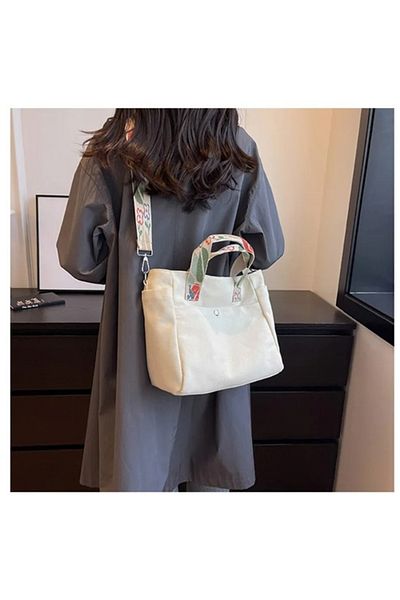 Rup Art Adjustable Nylon Canvas Shoulder Bag for Women Casual Tote Crossbody with Zipper