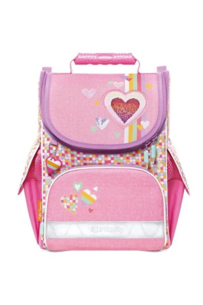 Tiger Nature Quest unequipped schoolbag, size 35 x 31 x 19 cm, Pink Amour motif