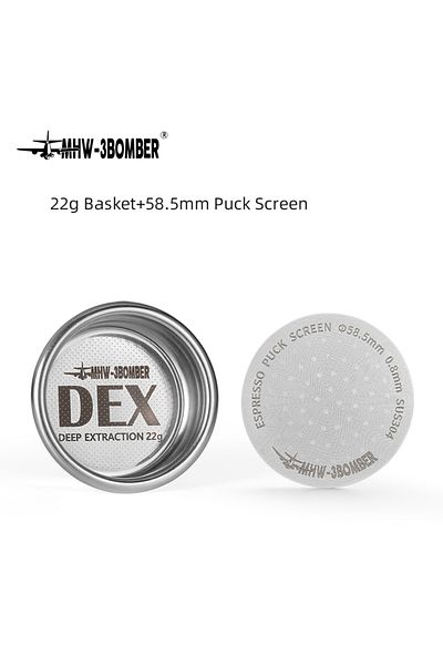 Choice1 22g and Puck Screen 58.5mm Espresso Filter Baskets 15-20g Coffee Basket with Puck Screen Fit 58mm Es