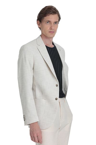 Hatemoğlu Beige Slim Fit Mono Collar Casual Jacket