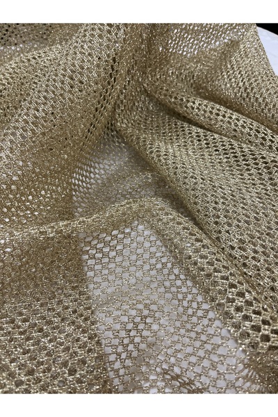 ELİTSEK Gold simli file kumaş en 150 cm 1 metre