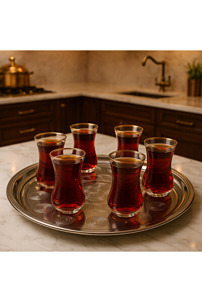 Veliday Paslanmaz Çelik Sini 45 Cm - Paslanmaz Çelik Desenli Sini – Yuvarlak ...