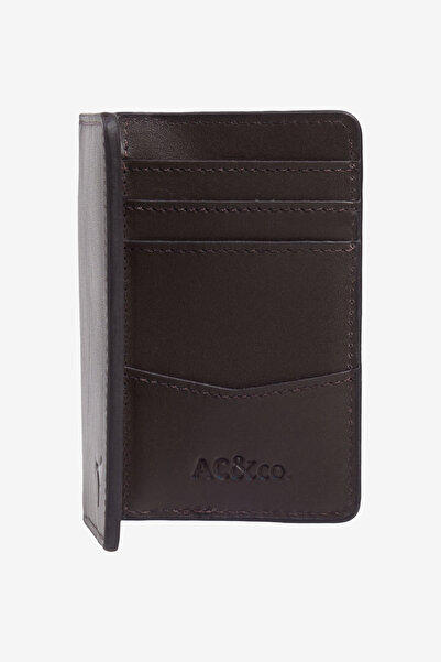 AC&Co / Altınyıldız Classics Ανδρική θήκη για κάρτες σε καφέ από συνθετικό δέρμα