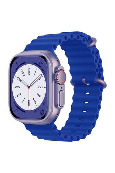 Terra Curea compatibilă pentru Apple Watch Series 1-10, SE, SE 2, X63, Silicon Flex, Albastră
