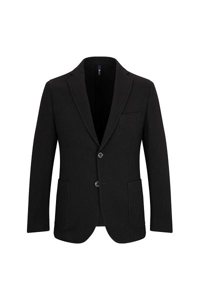 Hatemoğlu Black Slim Fit Mono Collar Classic Jacket
