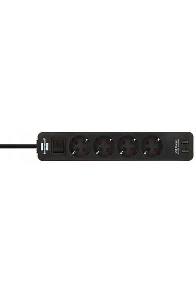 Brennenstuhl Prelungitor Ecolor 4 prize, 2xUSB-C, 1.5m Negru Alb