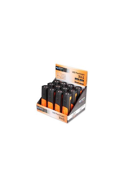 MasterLED Universal 3-in-1 flashlight, 6000K, battery powered, IPX2, orange/black