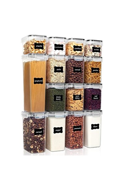 Casa Grande Food Storage Boxes, Set of 15 Transparent PP Plastic Containers for Kitchen