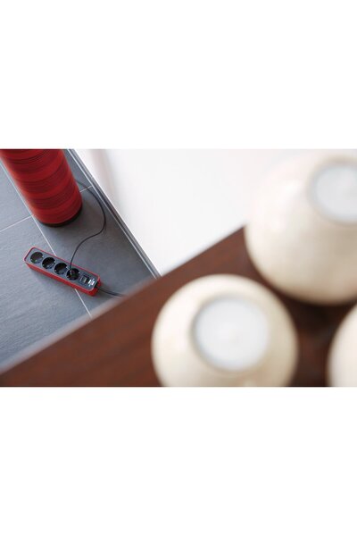 Brennenstuhl Ecolor extension cord 4 sockets, 1.5m H05VV-F 3G1,5 Red Black