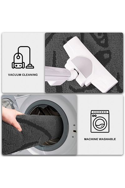 PURRUGS entrance mat, polyester, grey, 50 x 80 cm