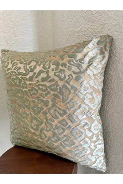 Decamor home Mint Gold Detailed Living Room Throw Pillow Cover Pattern2