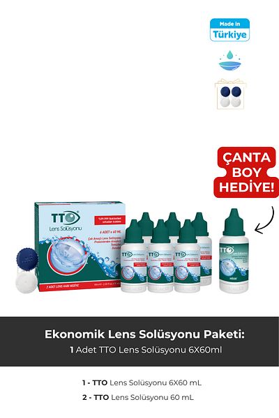 TTO Lens Solution 6X60 Ml+Tto 60 ml Bag Size Gift