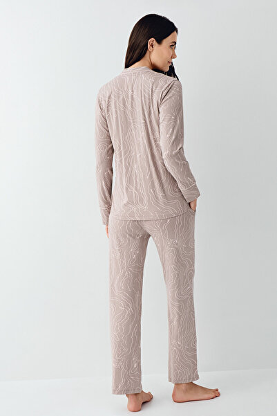 Pierre Cardin Γυναικείο Σετ Πιτζάμες Καφέ