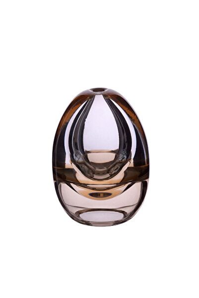 Paşabahçe Küçük Yumurta Kandil Turuncu / Bej 11 cm El Yapımı