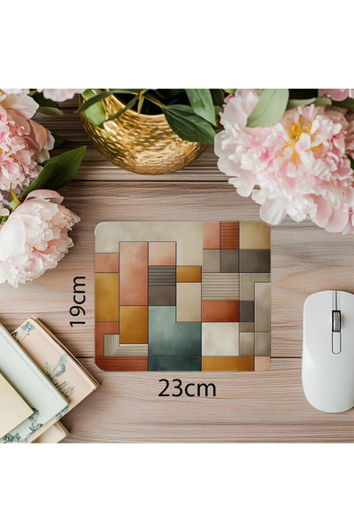 Luluyen Modern Composition Mousepad with Neutral Palette - 19X23 cm 2 mm Rectangle Imported Printed Mouse Pad