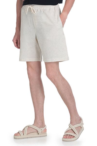Hatemoğlu Ecru Regular Fit Cotton Basic Knitted Shorts with Side Pockets