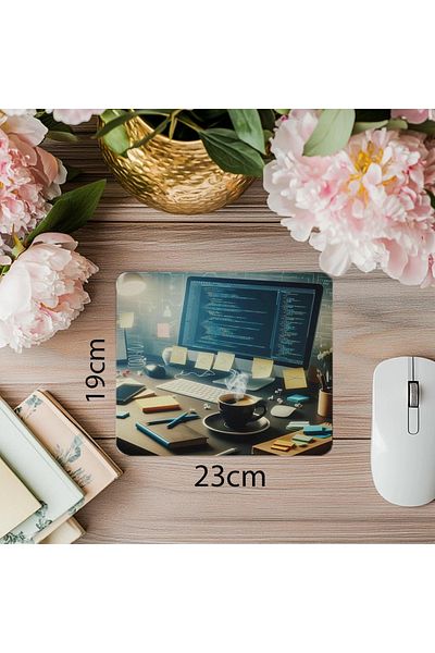 Luluyen Covoraș de mouse clasic pentru codificare cafea neagră - 19x23 cm 2 mm dreptunghiular imprimat importat