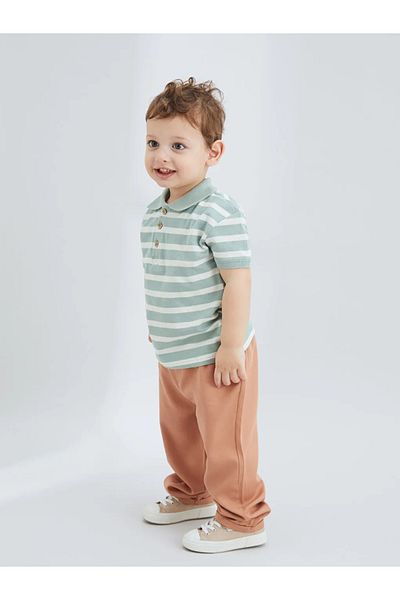 LC Waikiki Kanz Green Polo Collar Baby Boy T-Shirt and Trousers 2 Pcs