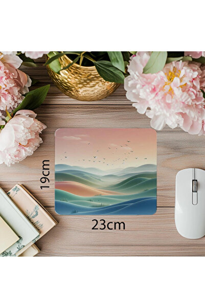 Luluyen لوحة ماوس باستيل ناتشورال مع طائر طائر - 19 × 23 سم 2 مم مستطيلة مطبوعة مستوردة