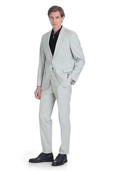Hatemoğlu Gray Comfort Fit Mono Collar Classic Suit