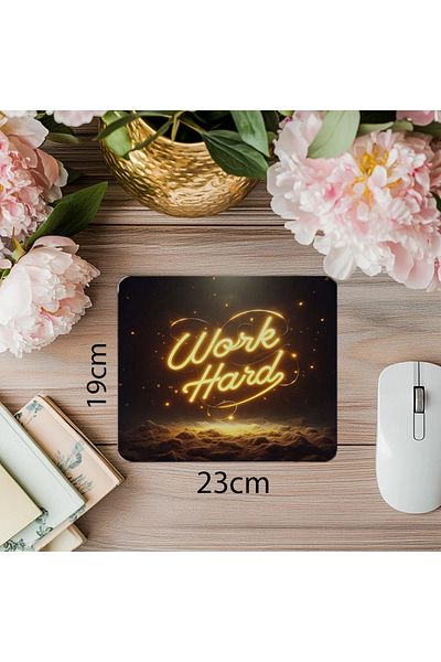 Luluyen Mousepad cu scris neon cu tematică de muncă - 19x23 cm 2 mm dreptunghiular importat imprimat mouse pad
