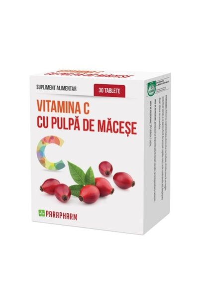 Parapharm Vitamina C cu pulpă de măceșe -