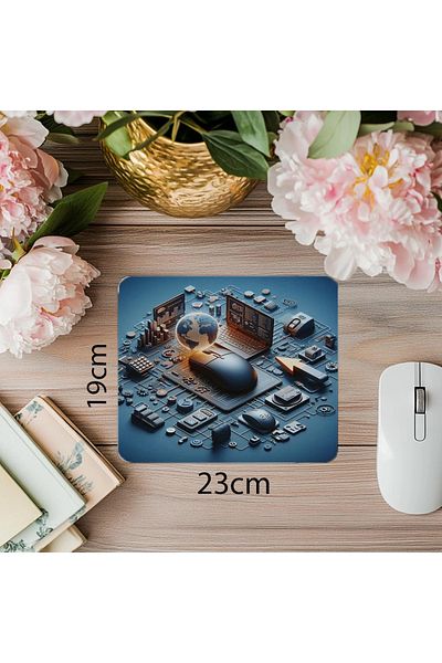 Luluyen Mousepad cu monitor turn PC și CRT - 19x23cm 2mm dreptunghiular importat imprimat mouse pad