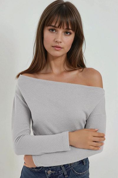 Hiccup Bluză cu dungi elastice cu gât barcă