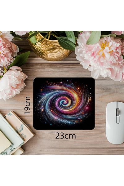 Luluyen Design Mouse Pad Galaxy Spiral Neon - 19x23 cm 2 mm dreptunghiular importat imprimat